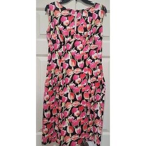 Anya Ponorovskaya New York Katya Pia Floral Sheath Dress Sleeveless Cotton Sz 10
